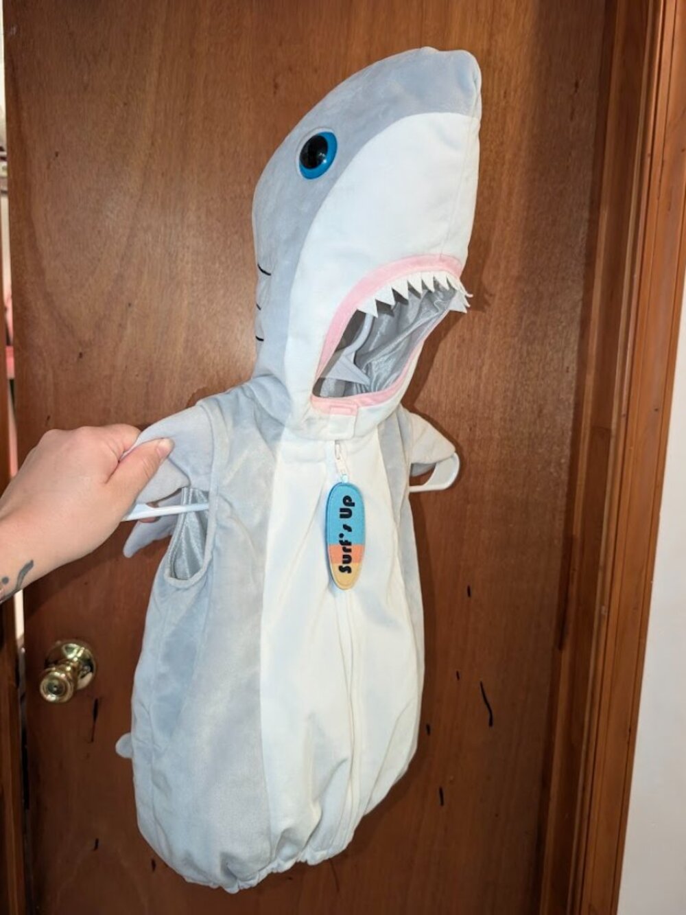 Going Wild Gray Shark Baby/Toddler 12M Halloween Costume Bubble Hem Padded Hood